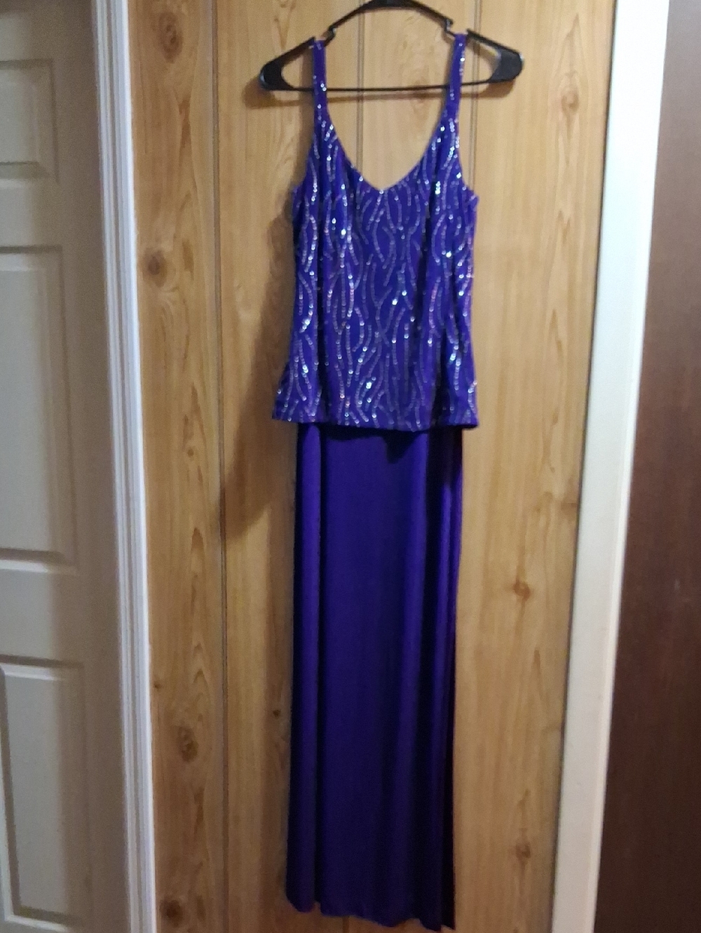 Alex Evenings Purple Sequined Evening Dress Top